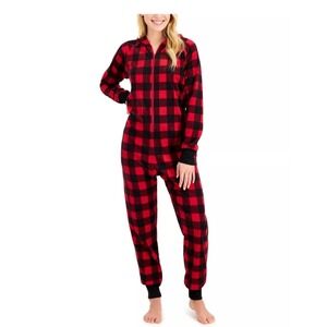 Women's 1X Pre packaged Red Black Buffalo Plaid Holiday Christmas Pajamas